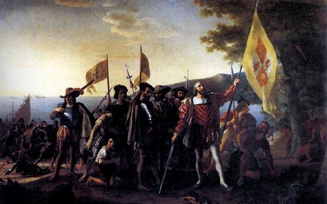 John Vanderlyn Columbus Landing at Guanahani, 1492 China oil painting art